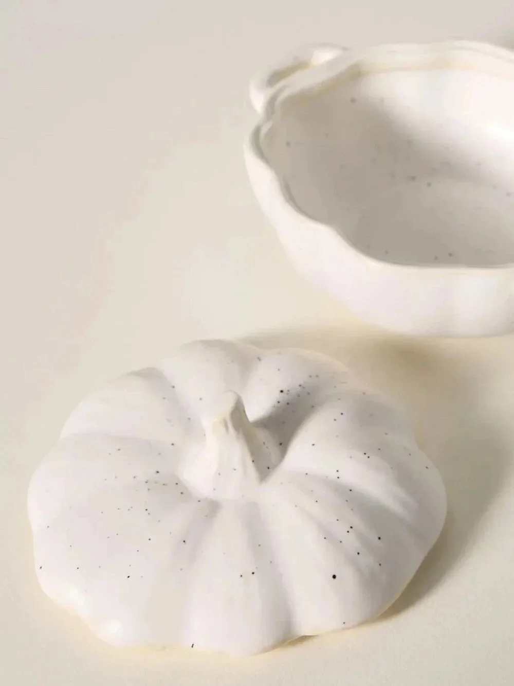 Anthropologie Speckled Stoneware Pumpkin Cocotte, Single Serve